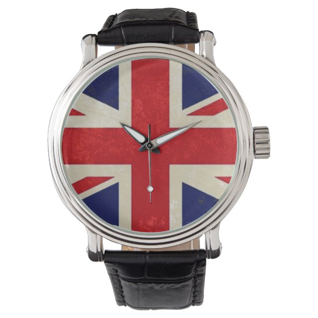 Relógio De Pulso Vintage United Kingdom Flag Watch (Frente)