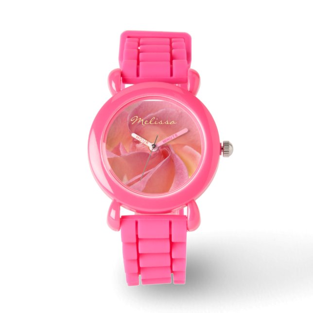 Relógio De Pulso Watts Adicionar Seu Nome Cor de Rosa Rosa Rosa Ros (Frente)