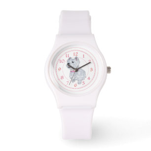Relógio De Pulso Westie Colar Rosa