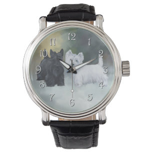 Relógio De Pulso Westie Scottie Inverno