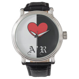 Relógio De Pulso White Heart Watch Com Iniciais