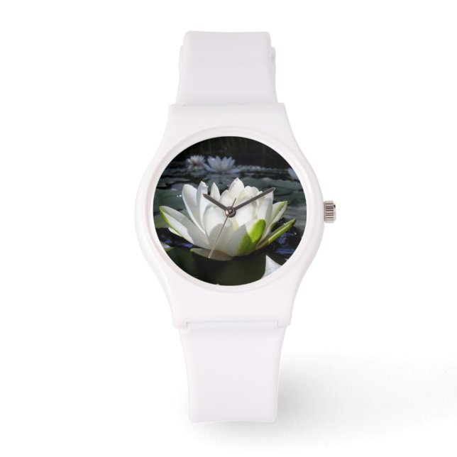 Relógio De Pulso White Lotus on Sporty Watch, White Silicone Strap (Frente)