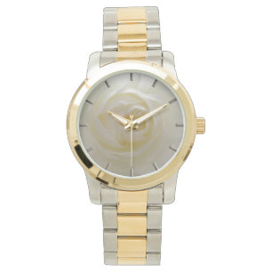 Relógio De Pulso White Rose Watch Romântico Rosa Wrist Watts