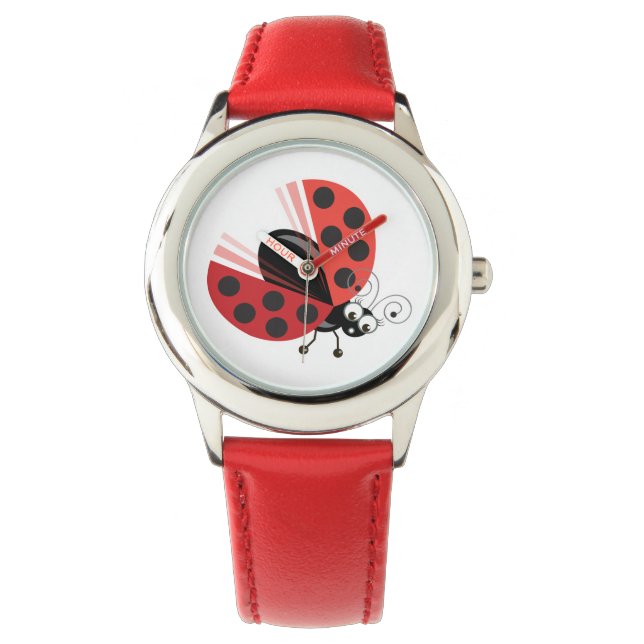 Relógio De Pulso Wing-Nutz™_Ladybug (Dotty)_ doce e divertido (Frente)