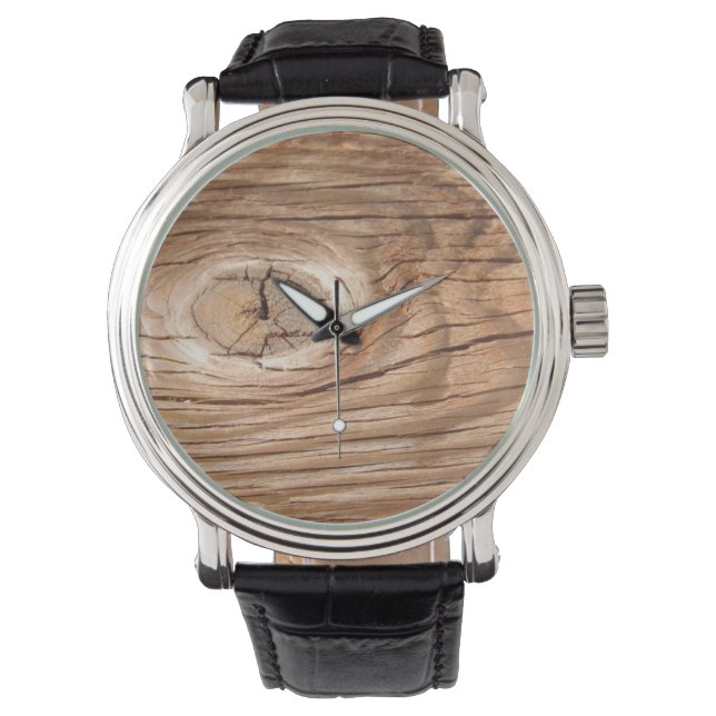 Relógio De Pulso Wood Grain Knothole Watch (Frente)