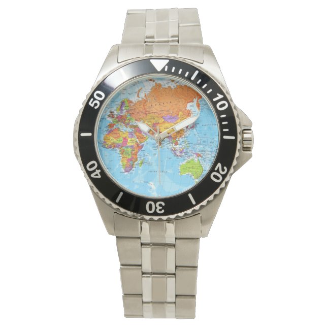 Relógio De Pulso World Map Watch (Frente)