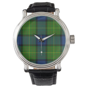 Relógio De Pulso Xadrez azul verde Muir Moore tartan
