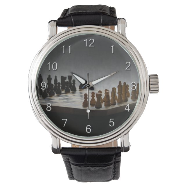 Relógio De Pulso Xadrez com Números (Frente)