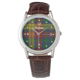 Relógio De Pulso Xadrez de Buchanan Tartan face a vigilância person