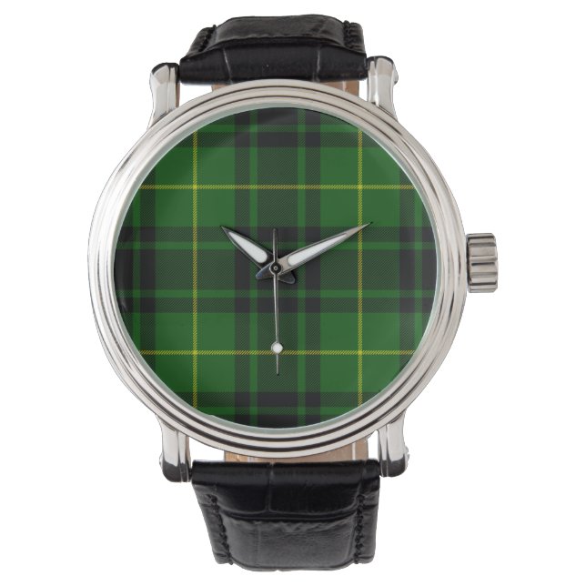 Relógio De Pulso Xadrez verde MacArthur tartan (Frente)