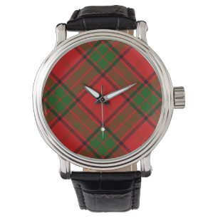 Relógio De Pulso Xadrez verde-vermelha Maxwell tartan