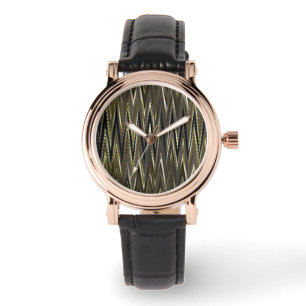 Relógio De Pulso Zig Zag Wave Olive Design Watch