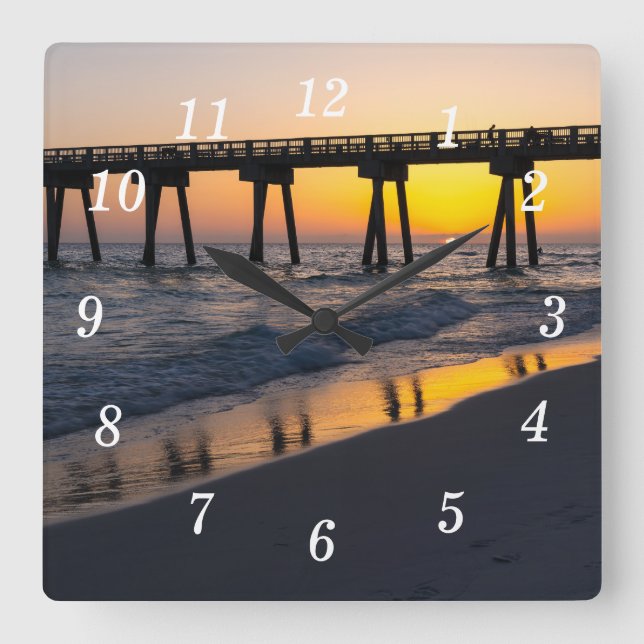 Relógio de Reflexões Sunset da Praia da Cidade do  (Frente)