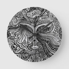 Relógio de Retrato de Linha Tripla Preta e Branca