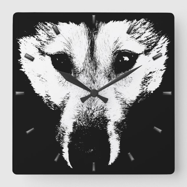 Relógio de rouco Oferece Relógio de Parede do Lobo (Frente)