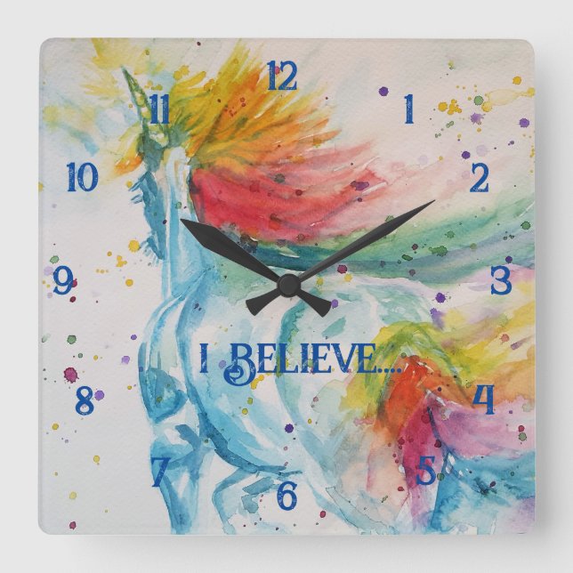 Relógio de Sala de Crianças do Unicorn Rainbow Mag (Frente)