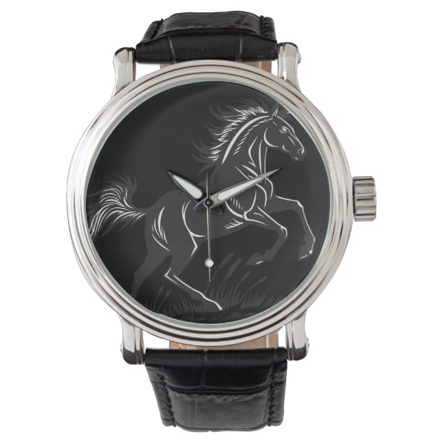 Relógio de Silhouette de Cavalo de Criação (Frente)