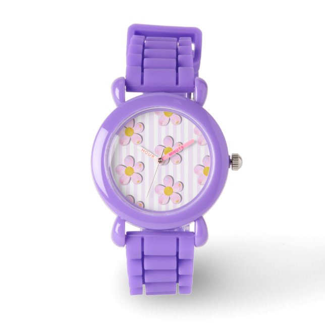 Relógio de silicone Bubble Daisies Kids (Frente)