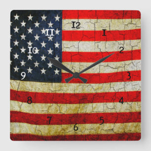 Relógio de sinalizador Grunge America