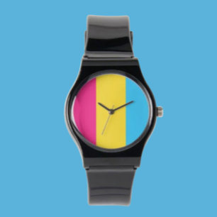 Relógio de Strap do Orgulho Pansexual de Silicone: