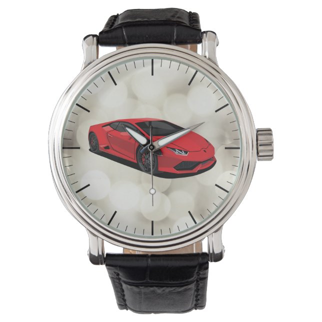 Relógio de Supercarro Vermelho (Frente)