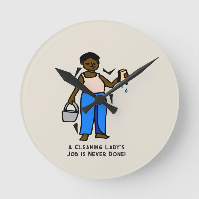 Relógio de Trabalho de Senhora de Limpeza (Frente)