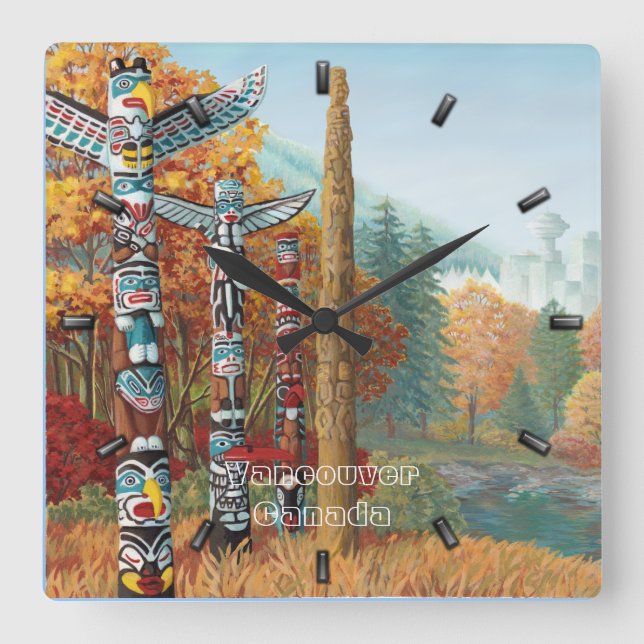 Relógio de Vancouver Personalizado de Parede de Va (Frente)