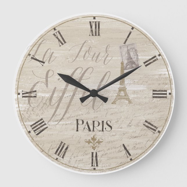 Relógio Decorativo de Paris da Torre Eiffel (Frente)