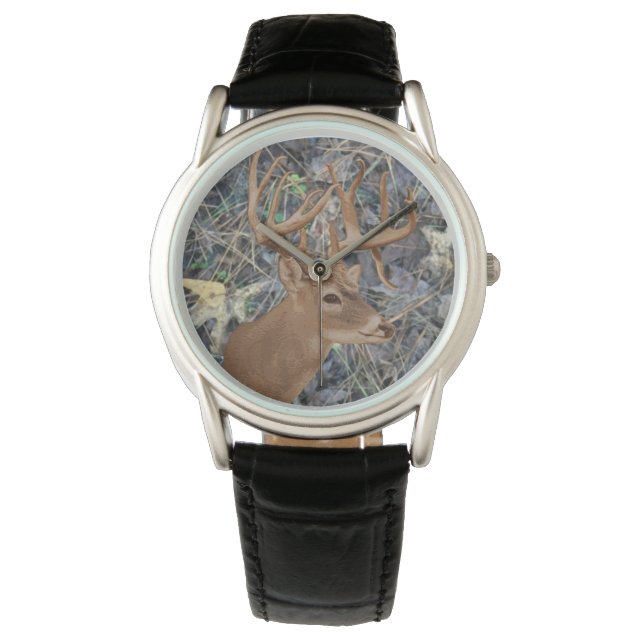 Relógio Deer Hunter Gifts, Whitetail Deer Hunting Watch (Frente)