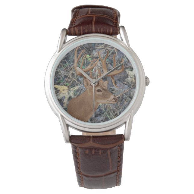 Relógio Deer Hunter Gifts, Whitetail Deer Hunting Watch (Frente)
