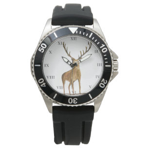 Relógio Deer Stag Antlers Animal Hunter Nature Watch