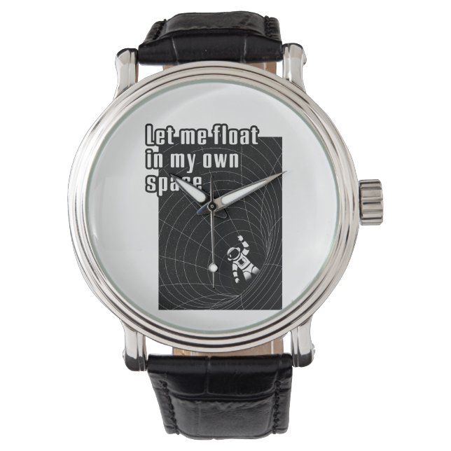 Relógio Deixe-me flutuar no meu próprio espaço (Frente)