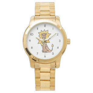 Relógio desenho animado crianças de leão retrô safari anim