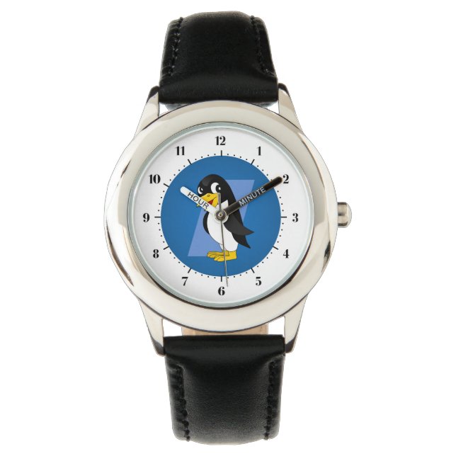 Relógio Desenho animado de pinguim fofo (Frente)