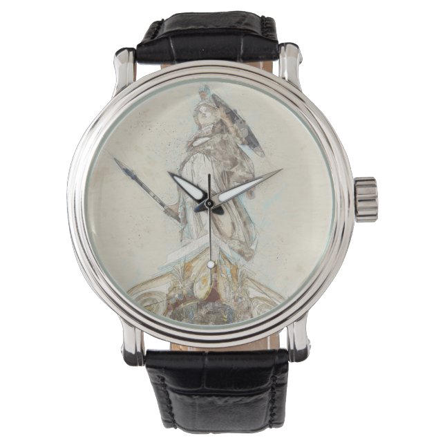 Relógio Desenho da Estátua da Athena Watch - Grego Elegant (Frente)
