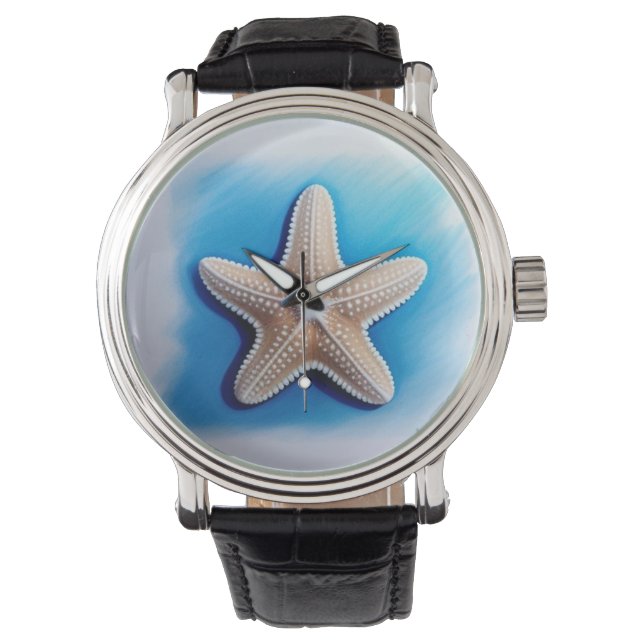 Relógio Desenho de Estrela-do-Mar com Giz de Cera (Frente)