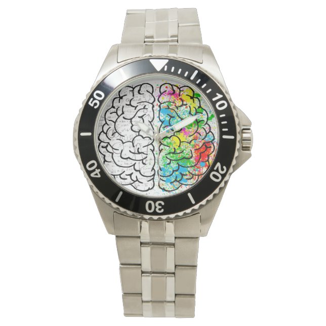 Relógio Desenho de ideias de psicologia da mente cerebral (Frente)