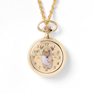 Relógio desenho de personagem bonitinho balançando cachorr