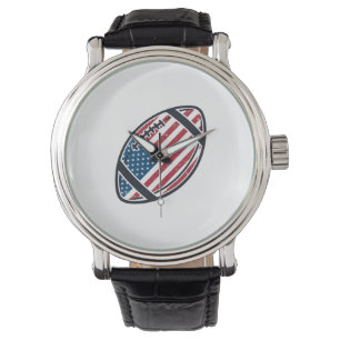 Relógio Desenho Vetorial Vintage de Futebol Americano Patr