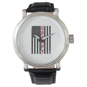 Relógio Desenho Vintage Patriótico da Bandeira Americana d