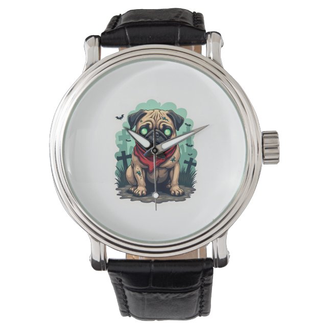 Relógio Desfile de Pug Zumbi (Frente)