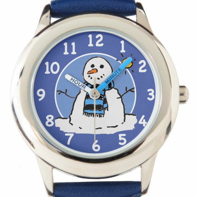Relógio Design de boneco de neve de inverno para crianças. (Criador carregado)