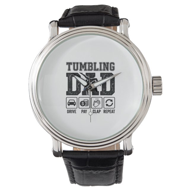 Relógio Design de Camisa Tumbling Dad Drive Pay Clap Repea (Frente)