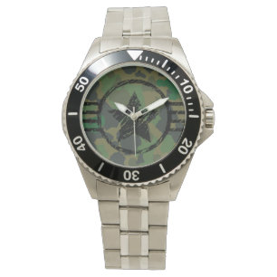 Relógio design de camuflagem militar