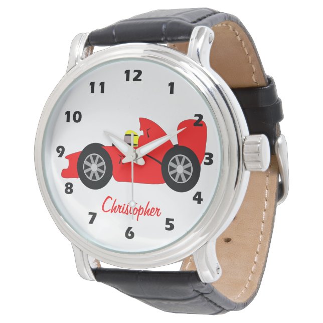 Relógio Design de carro de corrida vermelho personalizado (Angular)