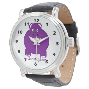 Relógio Design de Hipopótamo Personalizado