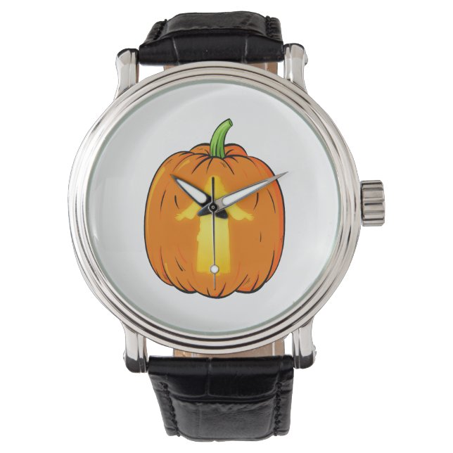 Relógio Design de Jesus Halloween com Jesus Pumpkin (Frente)