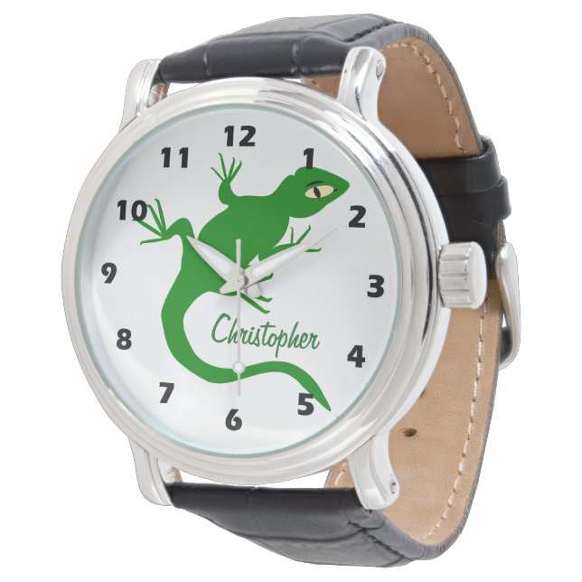 Relógio Design de Lagarto Verde Personalizado (Angular)