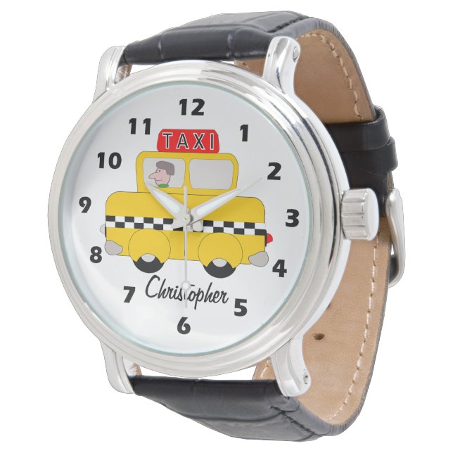 Relógio Design de Táxi Amarelo Personalizado (Angular)
