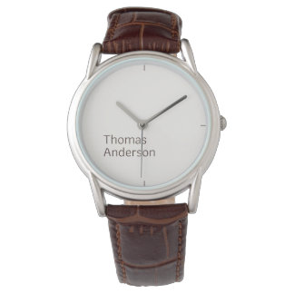 Relógio Design de texto na moda minimalista em branco